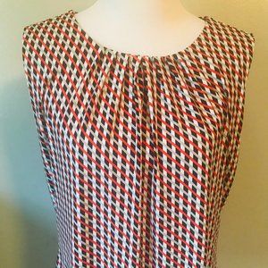 CALVIN KLEIN - CREAM, BLACK RED SLEEVELESS XL TOP